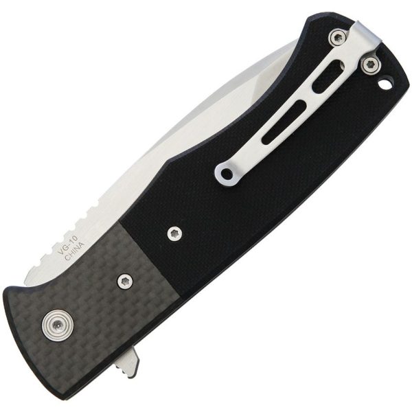 Nemesis MPR-2T Linerlock Folding Knife VG-10 Tanto Black G10