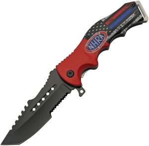 NHRA Half Flag Linerlock A/O Assisted Tanto