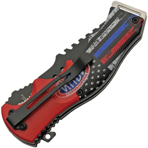 NHRA Half Flag Linerlock A/O Assisted Tanto