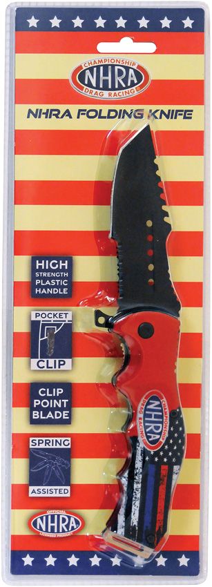 NHRA Half Flag Linerlock A/O Assisted Tanto