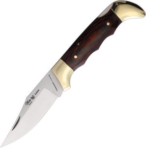 Nieto Caza Lockback Folding Knife Stainless Clip Point Wood Handle