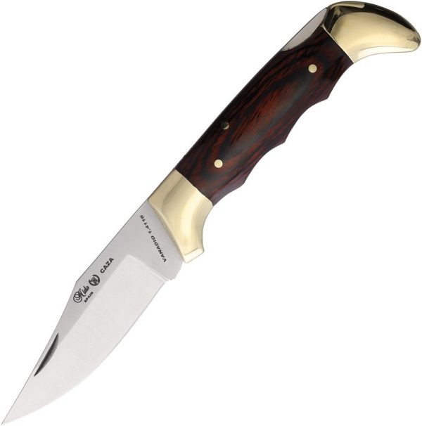 Nieto Caza Lockback Folding Knife Stainless Clip Point Wood Handle