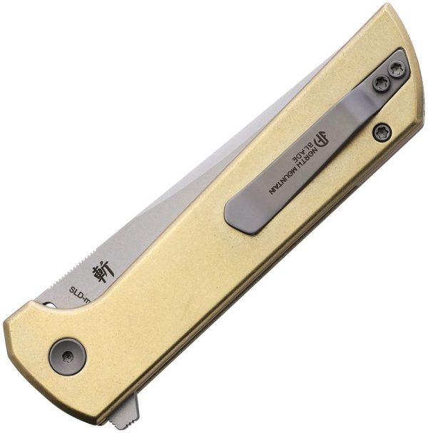 North Mountain Blade Chop 2 Button Lock Folding Knife Bronze Tanto