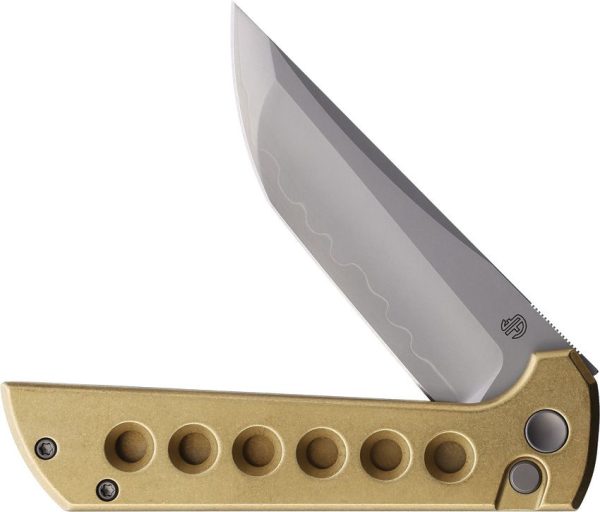 North Mountain Blade Chop 2 Button Lock Folding Knife Bronze Tanto
