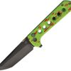North Mountain Blade Chop 2 Button Lock Folding Knife Zombie Green