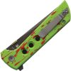 North Mountain Blade Chop 2 Button Lock Folding Knife Zombie Green