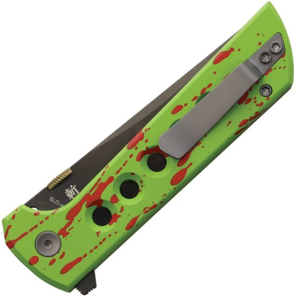North Mountain Blade Chop 2 Button Lock Folding Knife Zombie Green
