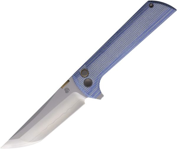 North Mountain Blade Chop 2 Button Lock Blue Micarta