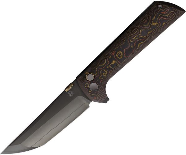 North Mountain Blade Chop 2 Button Lock Copper Carbon Fiber