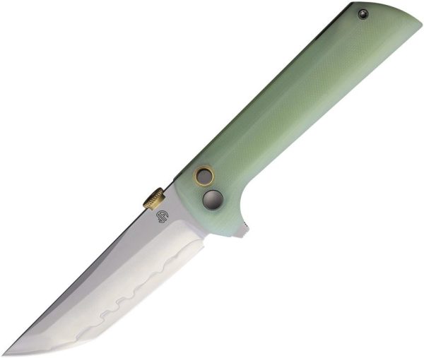 North Mountain Blade Chop 2 Button Lock Folding Knife Jade G10