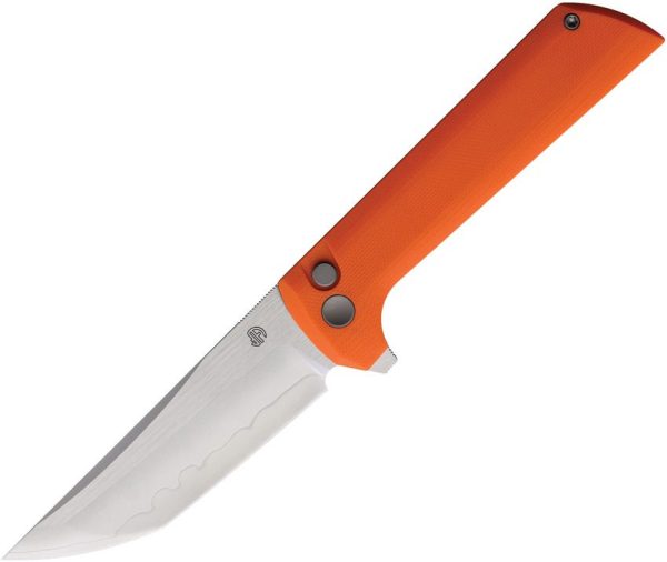 North Mountain Blade Chop 2 Button Lock Orange Folding Knife