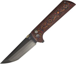 North Mountain Blade Chop 2 Button Lock Orange Carbon Fiber