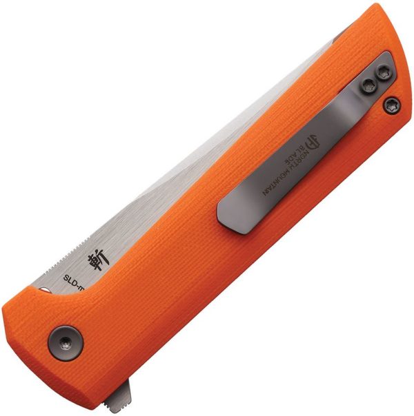 North Mountain Blade Chop 2 Button Lock Orange Folding Knife