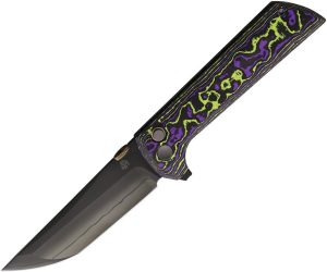 North Mountain Blade Chop 2 Button Lock Purple Carbon Fiber
