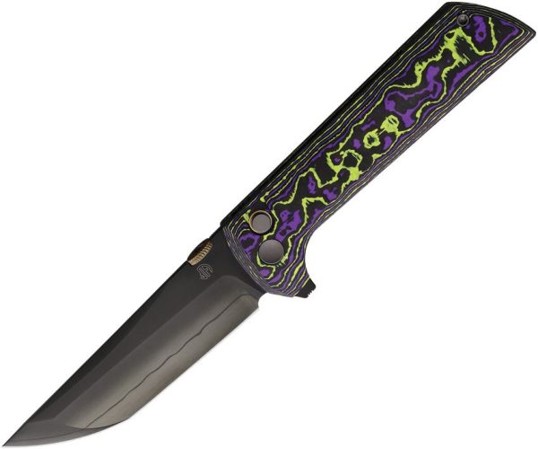 North Mountain Blade Chop 2 Button Lock Purple Carbon Fiber