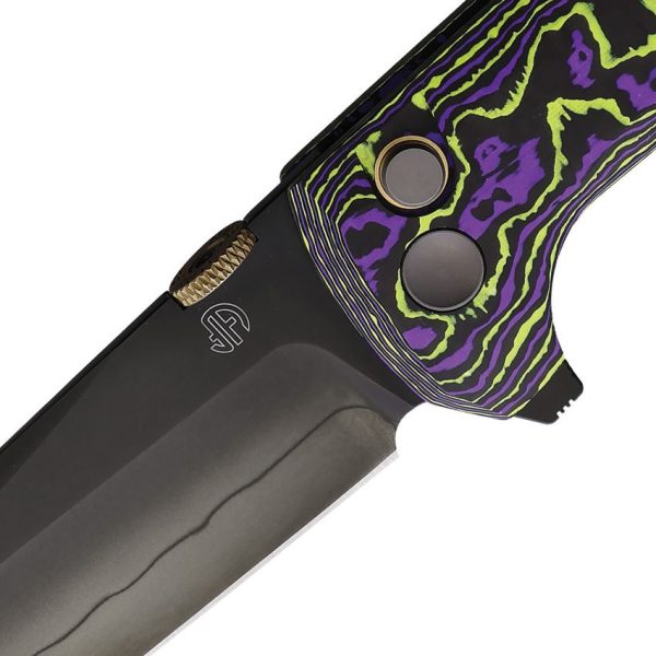 North Mountain Blade Chop 2 Button Lock Purple Carbon Fiber