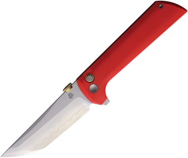 North Mountain Blade Chop 2 Button Lock Red Folding Knife