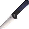 North Mountain Blade Chop 2 Button Lock Blue Carbon Fiber