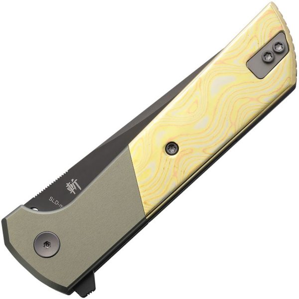 North Mountain Blade Chop 2 Button Lock Damascus Copper