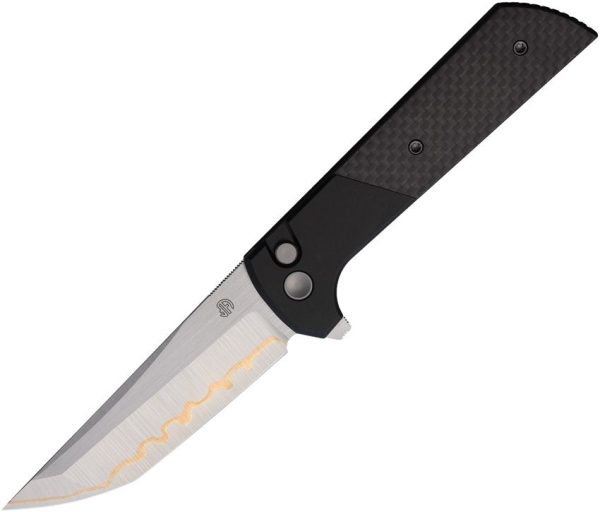 NMB2407CF5.jpg North Mountain Blade Chop 2 Button Lock Folding Knife Carbon Fiber