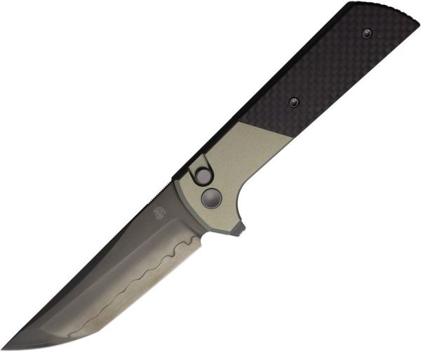 North Mountain Blade Chop 2 Button Lock Folding Knife Carbon Fiber