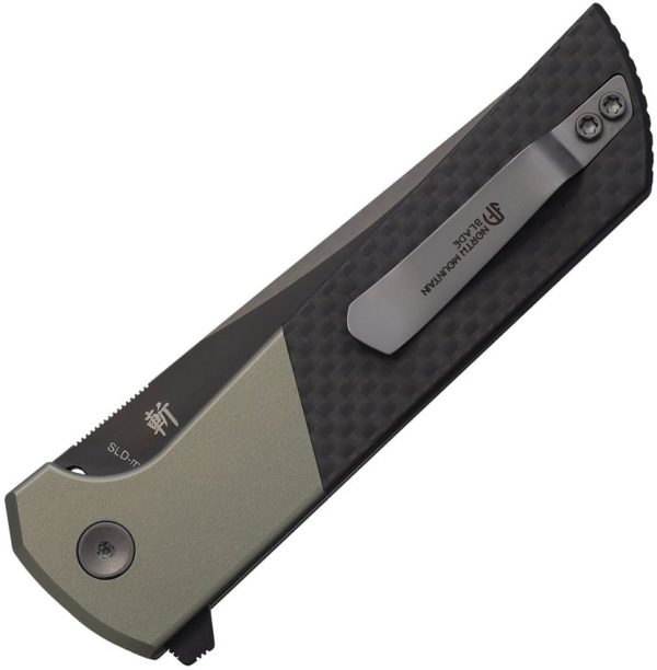 North Mountain Blade Chop 2 Button Lock Folding Knife Carbon Fiber