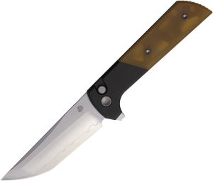 NMB2407PEI.jpg North Mountain Blade Chop 2 Button Lock Folding Knife Amber PEI