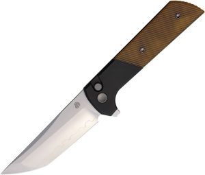 North Mountain Blade Chop 2 Button Lock Folding Knife PEI Amber