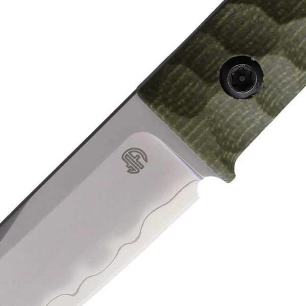 North Mountain Blade Chop Mini Fixed Blade Green Tanto 3.38"