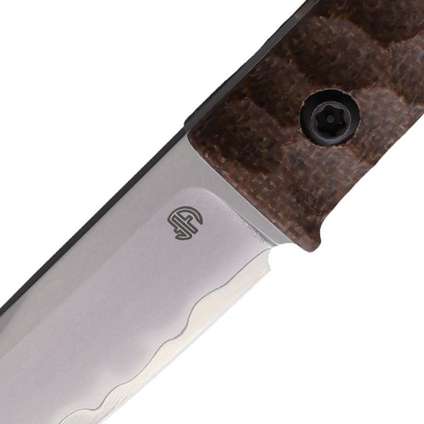 North Mountain Blade Chop Mini Fixed Blade Tanto 3.38" Brown Micarta