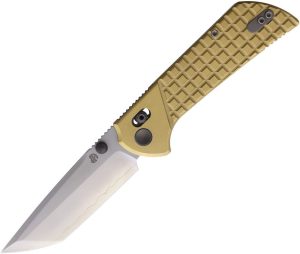 North Mountain Blade Crossbar Lock Brass Folding Knife Tanto