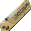 North Mountain Blade Crossbar Lock Brass Folding Knife Tanto
