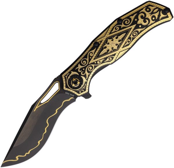 North Mountain Blade Gold Nocturne Linerlock Folding Knife 3V Steel