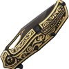 North Mountain Blade Gold Nocturne Linerlock Folding Knife 3V Steel