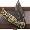 North Mountain Blade Gold Nocturne Linerlock Folding Knife 3V Steel