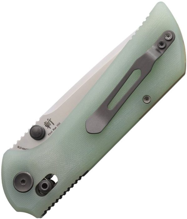 North Mountain Blade Chop Crossbar Lock Jade Folding Knife