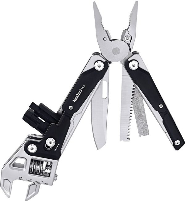 NexTool Adjustable Wrench Multi Tool 5-in-1 Black Stainless