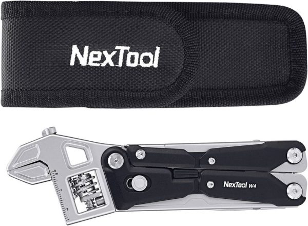 NexTool Adjustable Wrench Multi Tool 5-in-1 Black Stainless