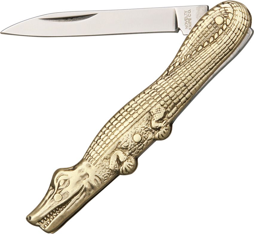 NV255.jpg Novelty Cutlery Alligator Folding Knife 1.75" Stainless Blade