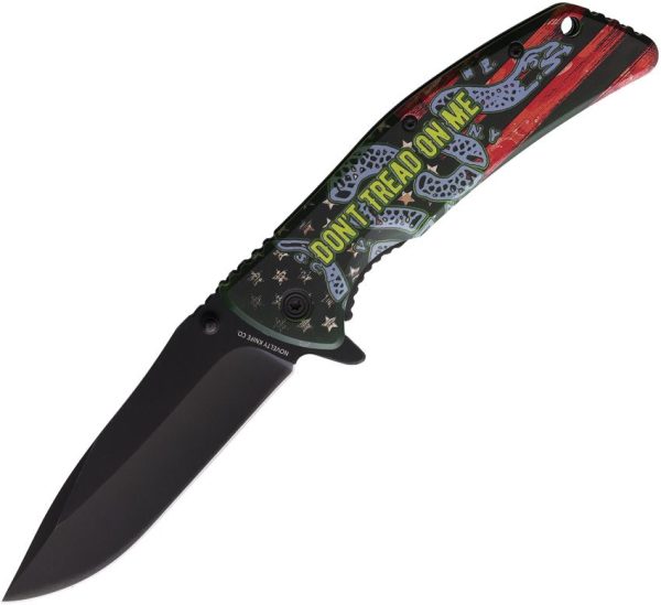 NV336.jpg Novelty Cutlery Don't Tread on Me Linerlock - Glow