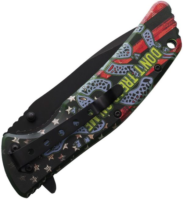 NV336_add_01.jpg Novelty Cutlery Don't Tread on Me Linerlock - Glow