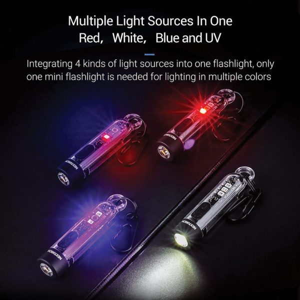 Nextorch K40 Keychain Light - Multi-Color LED 300 Lumens
