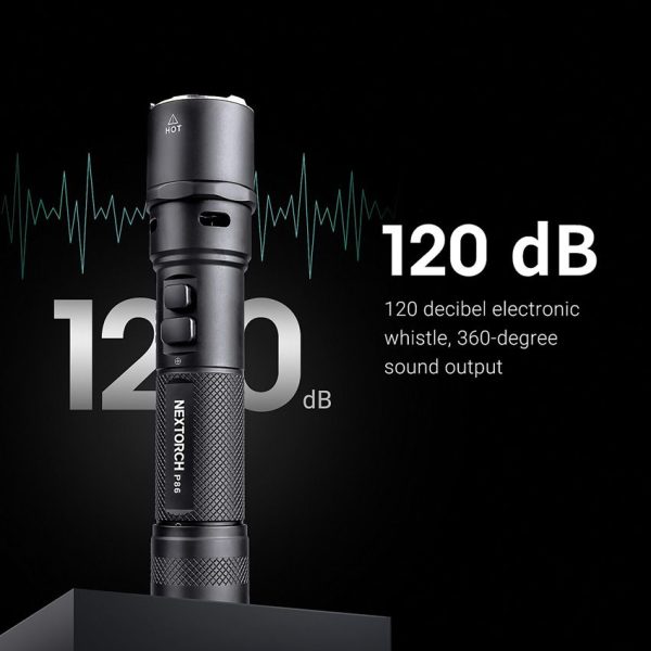 Nextorch P86 Tactical Flashlight - 1600 Lumens Whistle