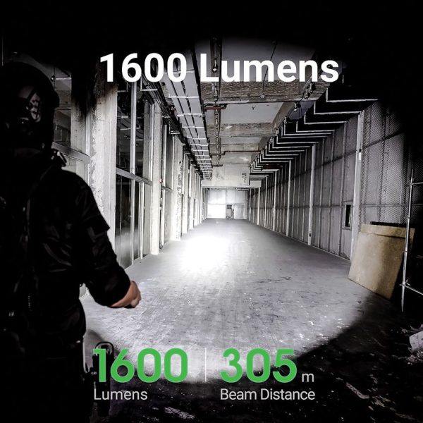 Nextorch P86 Tactical Flashlight - 1600 Lumens Whistle