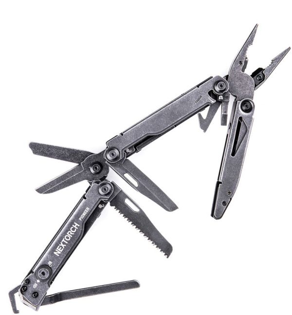 NXPNR.jpg Nextorch Pioneer Multi Tool 11-in-1 Black Stonewash Folding