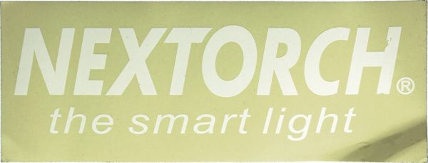 Nextorch Brand Sticker - White Lettering Clear