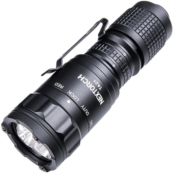 NXTA21S.jpg Nextorch TA21 Tactical Flashlight Black Strobe 1300 Lumens