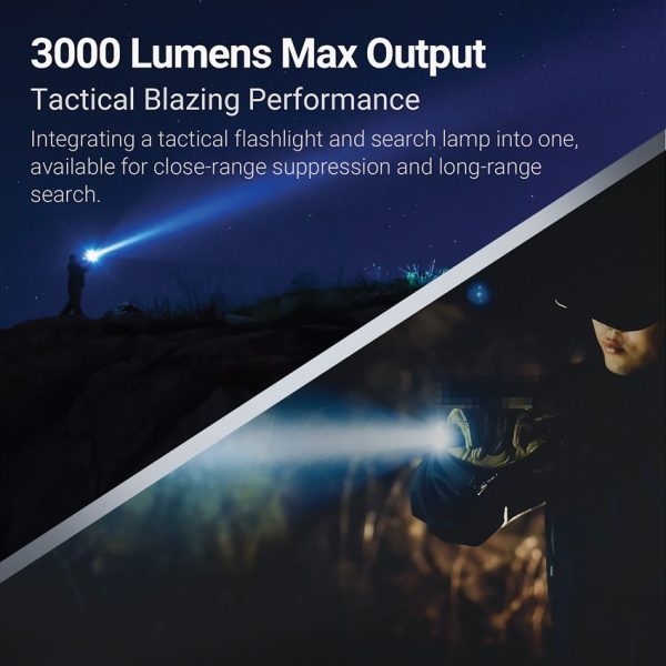 Nextorch TA30C Max Tactical Flashlight 3000 Lumens Black