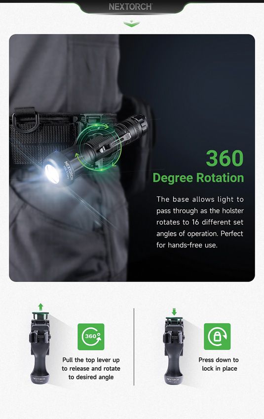 Nextorch V55L Large Flashlight Holster - Black