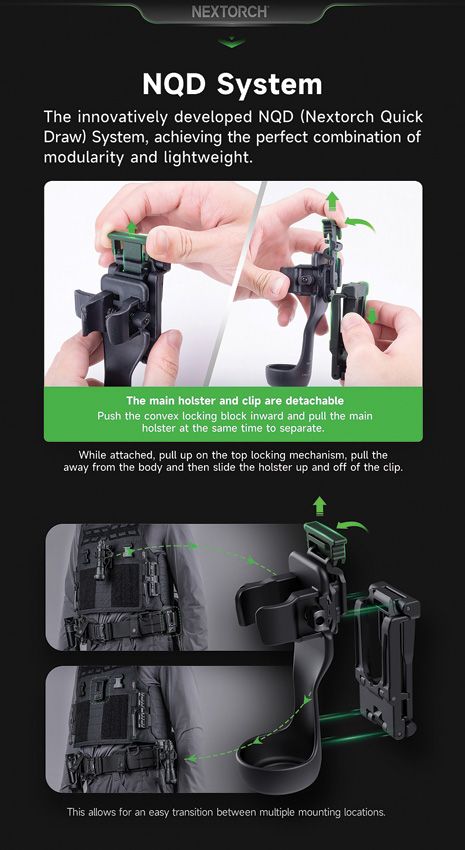 Nextorch V55L Large Flashlight Holster - Black